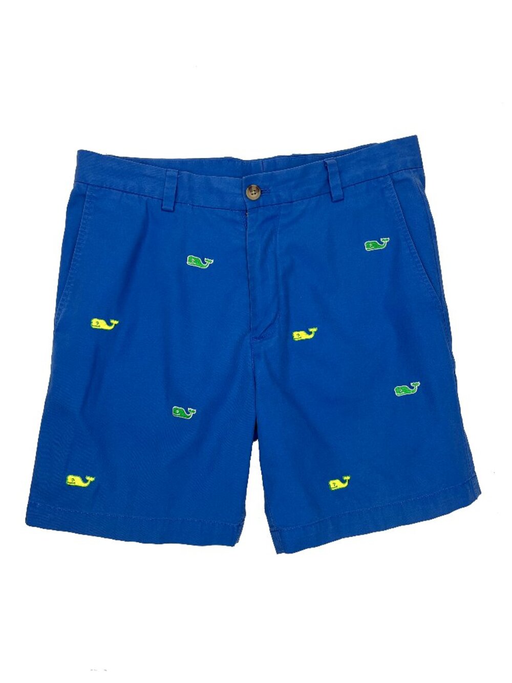 Vineyard Vines Breaker Short Blue Chino Whale All over Embroidered Preppy Men 32